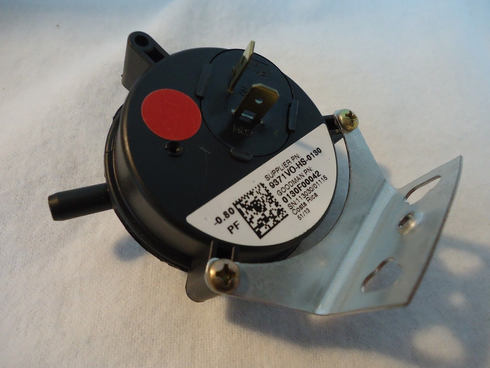 GOODMAN 0130F00507 AIR PRESSURE SWITCH replaces 0130F00042 .8" HVAC